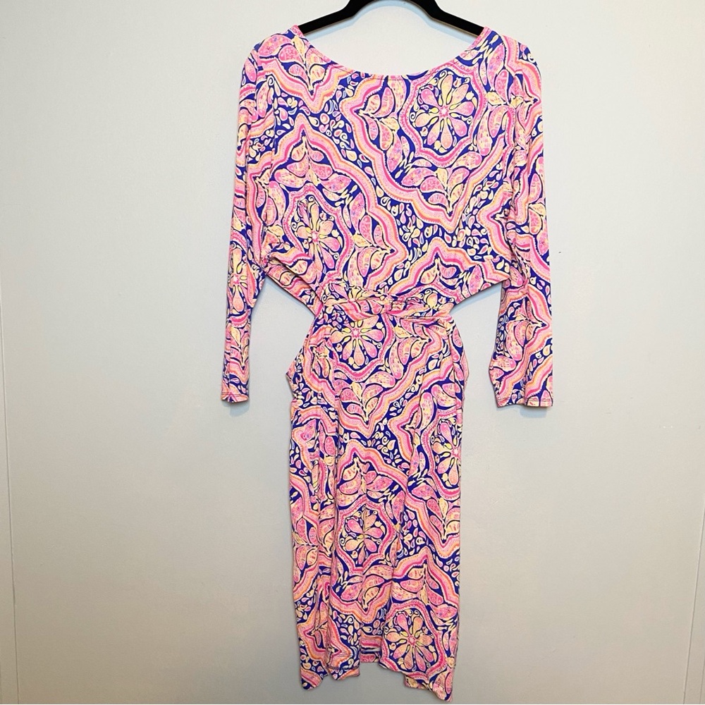 Lilly Pulitzer Pippa Cut Out Can't Resist Print Stretch Fitted Dress size L - Picture 7 of 13